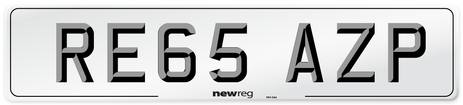 RE65 AZP Number Plate from New Reg